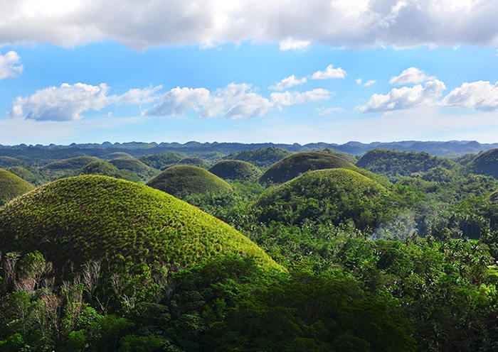 Las Colinas de Chocolate son probablemente la atracción turística más famosa de Bohol. Parecen colinas gigantes, o como dicen algunos, como si fueran tetas de mujer, y nos recuerdan a las colinas en el dibujo de un niño pequeño.