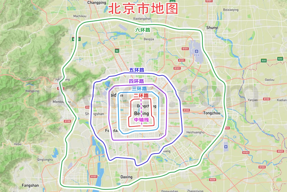 北京市地圖（城市布局）