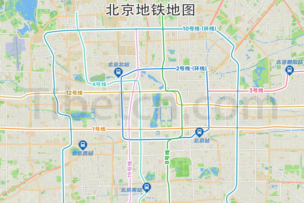 北京地鐵地圖（核心地鐵線路）