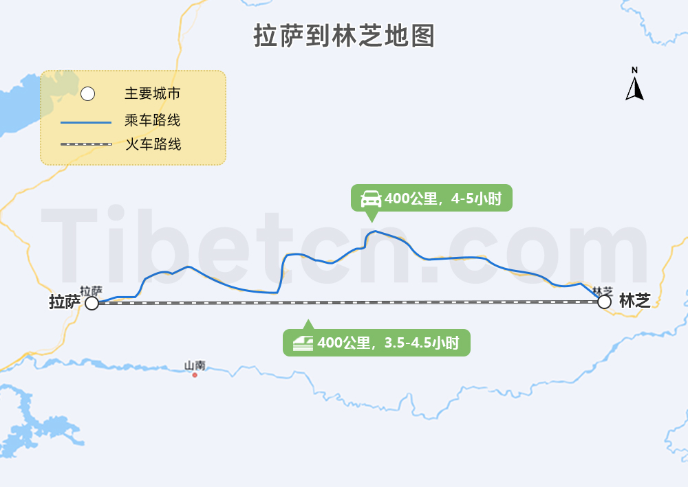 拉萨到林芝交通地图 拉萨到林芝交通地图