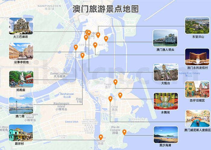 【澳門地圖】2025澳門旅遊景點地圖及港珠澳大橋地圖全圖(高清版)
