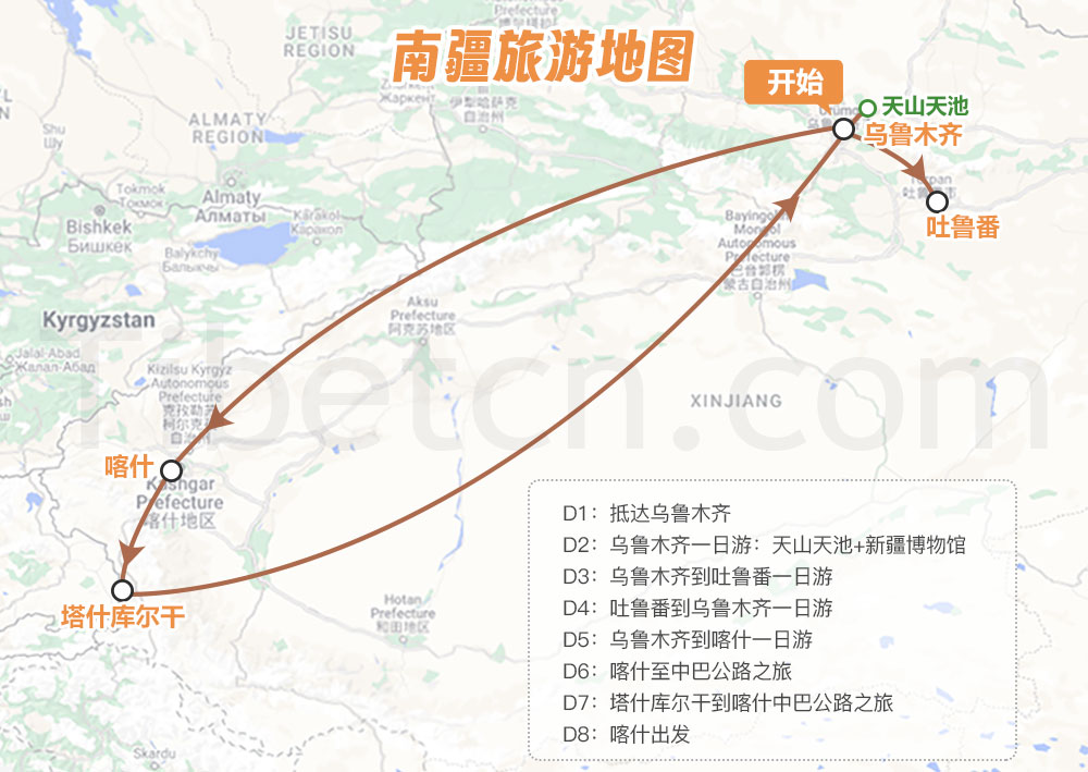 新疆南疆旅游地图 新疆南疆旅游地图