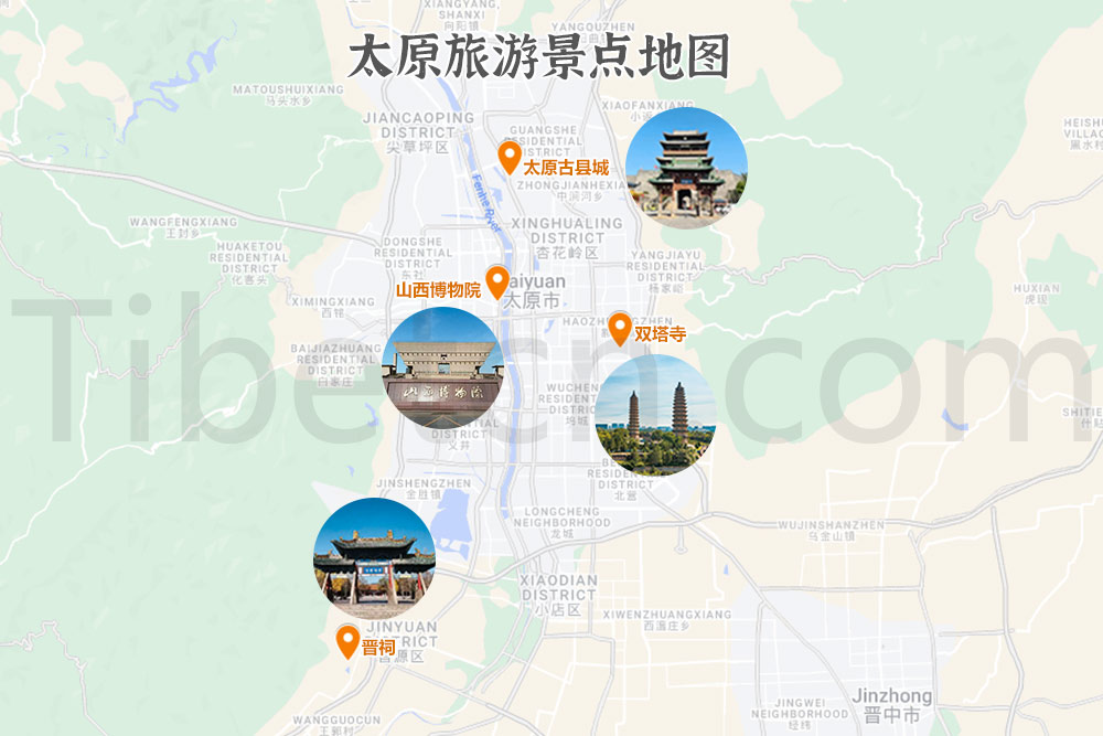 太原旅游景点地图 太原旅游景点地图