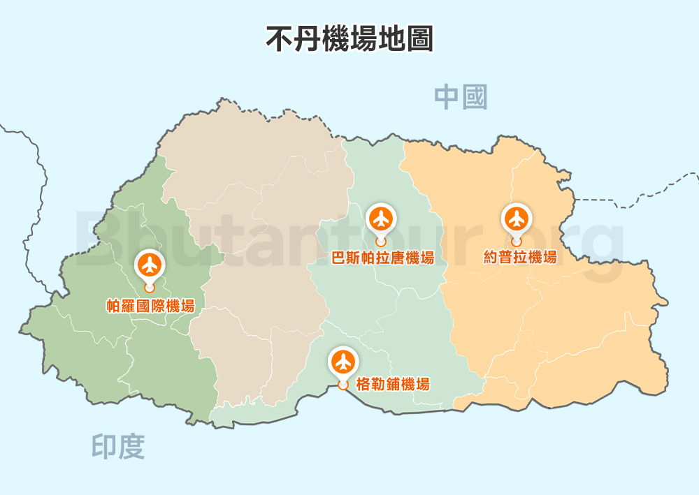 不丹機場地圖
