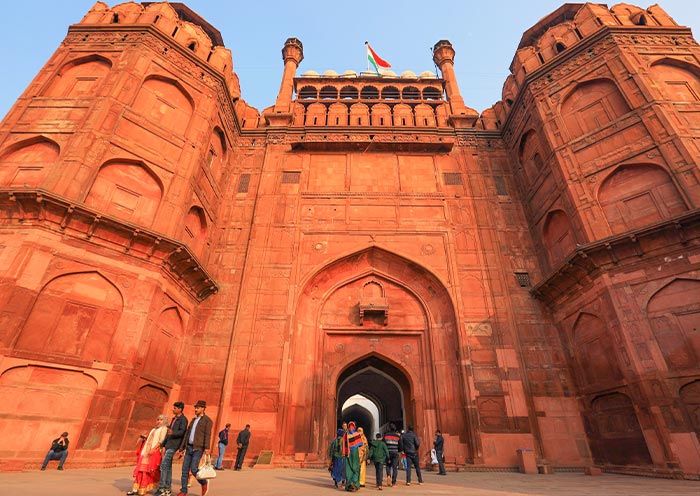 紅堡紅砂岩建築細節
