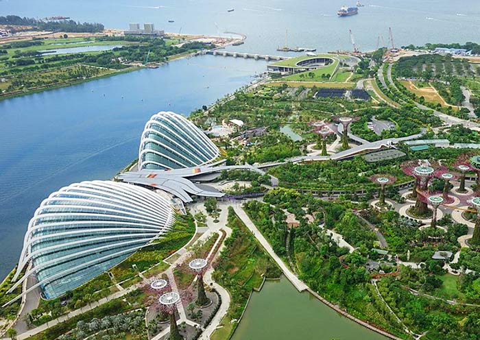 滨海湾花园鸟瞰图