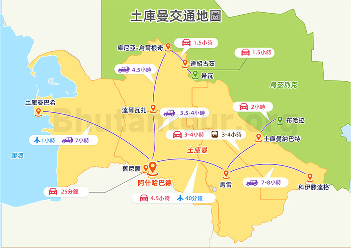 【2026最新土庫曼地圖】高清中文版土庫曼斯坦地圖與旅遊路線指南