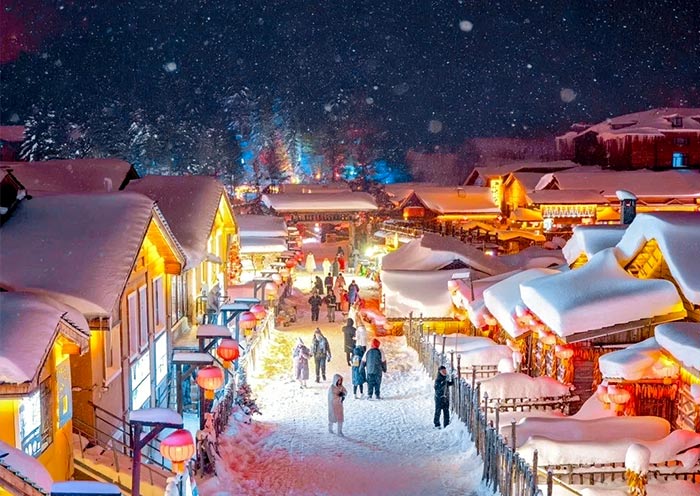 中國雪鄉夜景