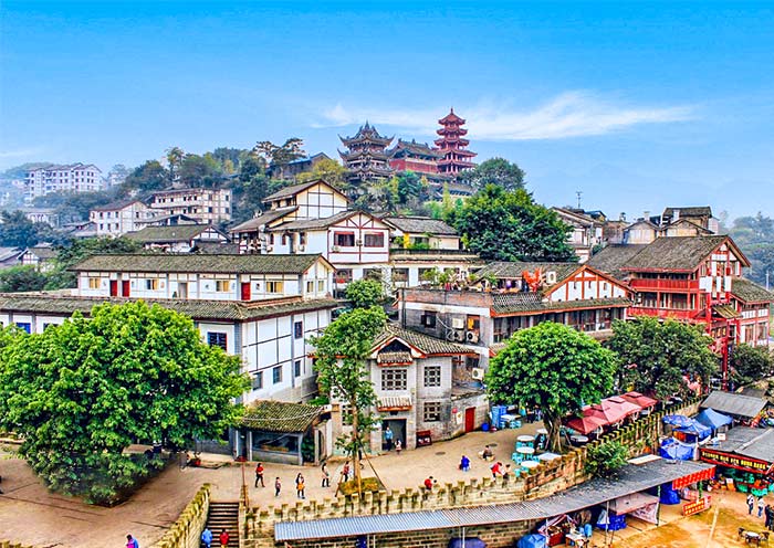 重庆磁器口古镇全景