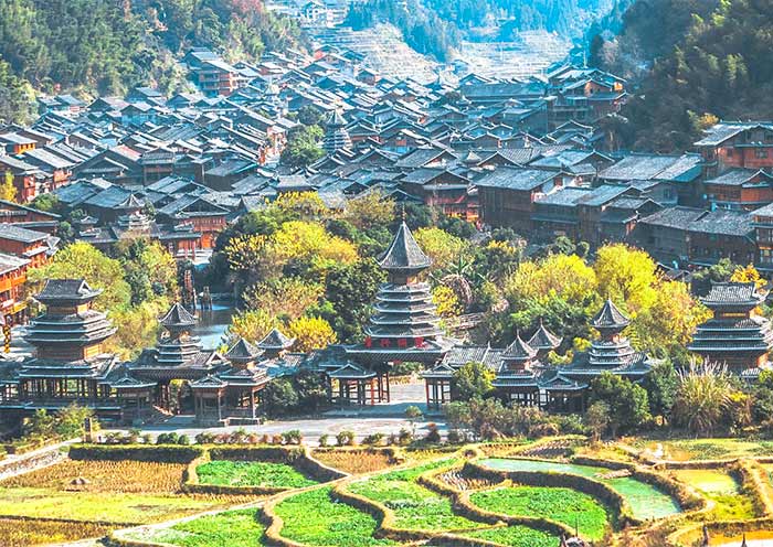 贵州肇兴侗寨传统建筑