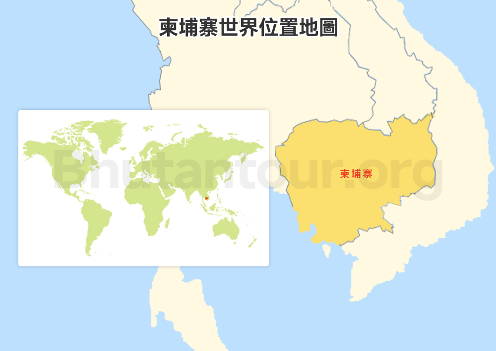 柬埔寨世界位置地圖