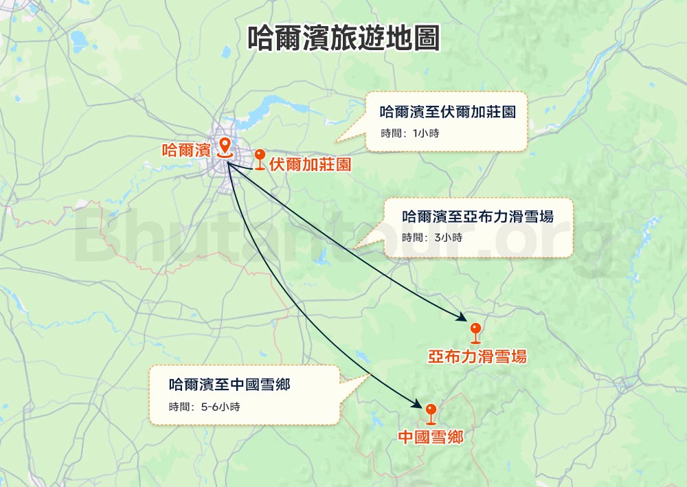 哈爾濱旅遊地圖