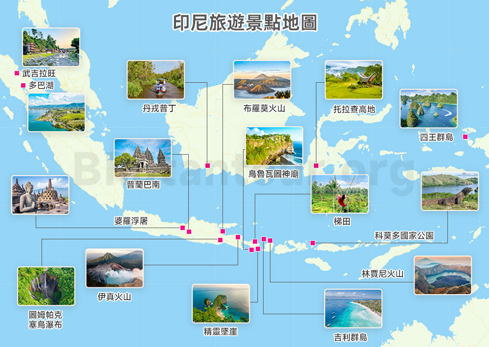 印尼旅遊景點地圖