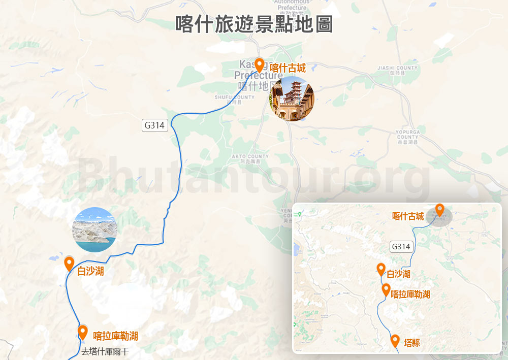 喀什旅遊景點地圖