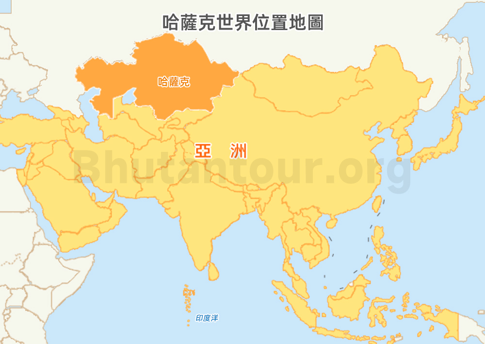哈薩克世界位置地圖