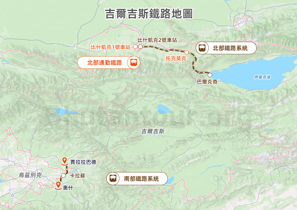 吉爾吉斯鐵路地圖