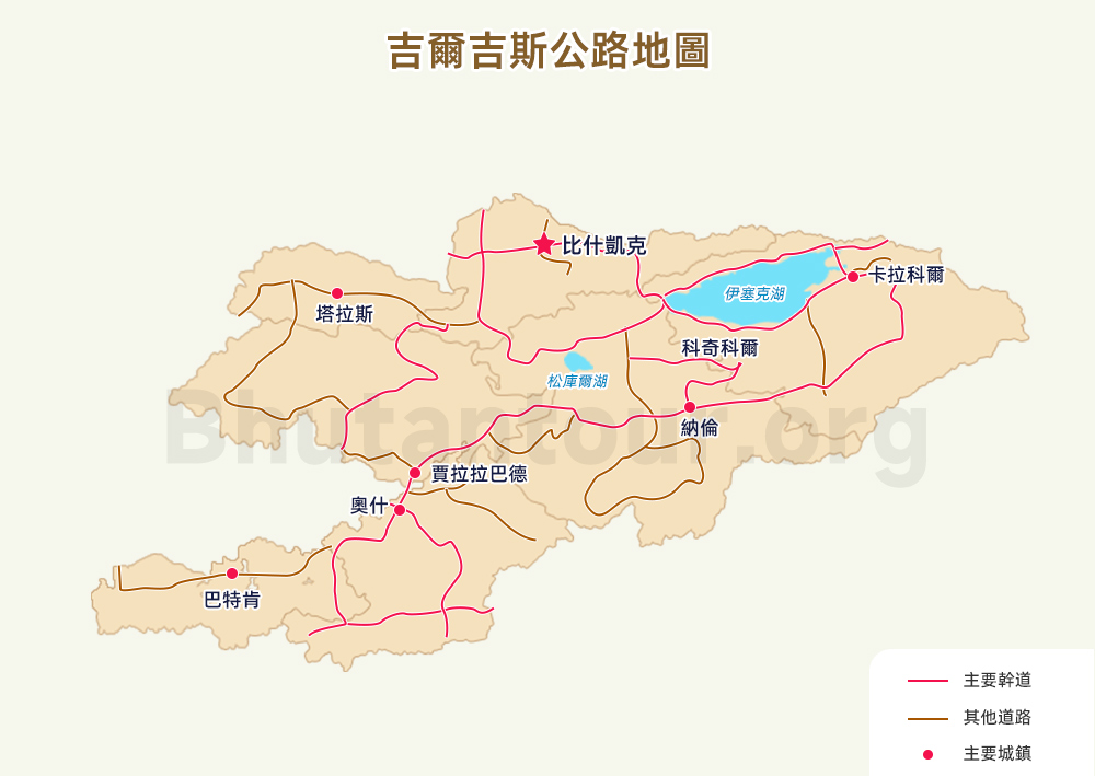 吉爾吉斯公路地圖