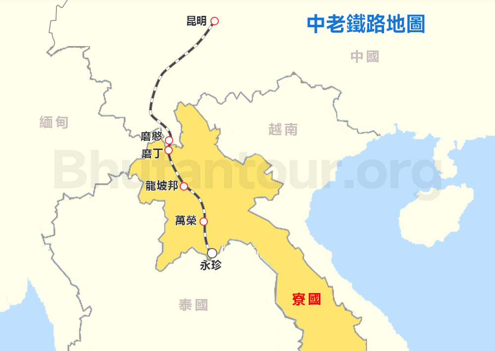 中老鐵路地圖