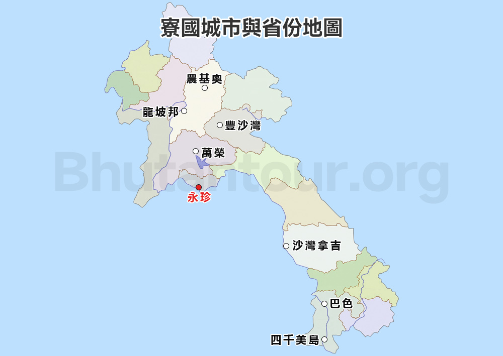 寮國城市與省份地圖