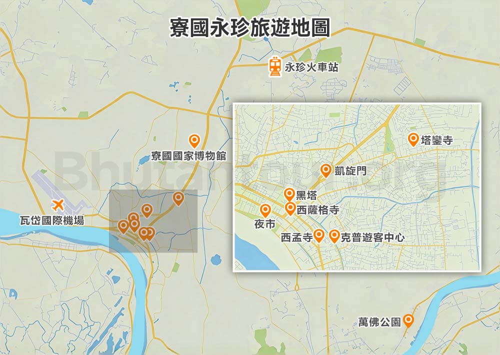 寮國永珍旅遊地圖