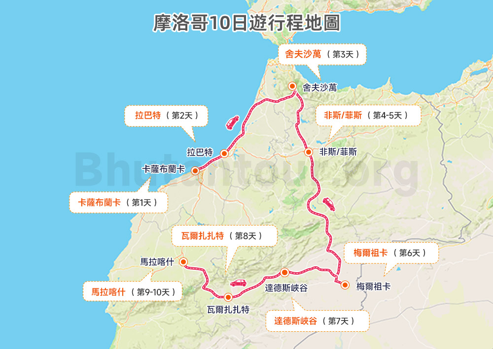 摩洛哥10日遊行程