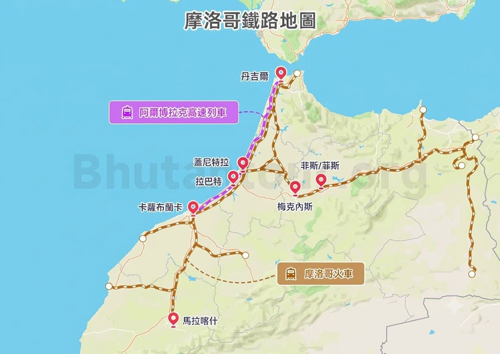 摩洛哥交通地圖