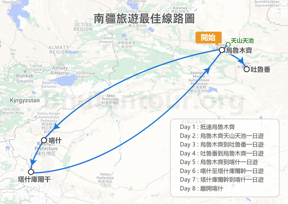 南疆旅遊最佳線路圖