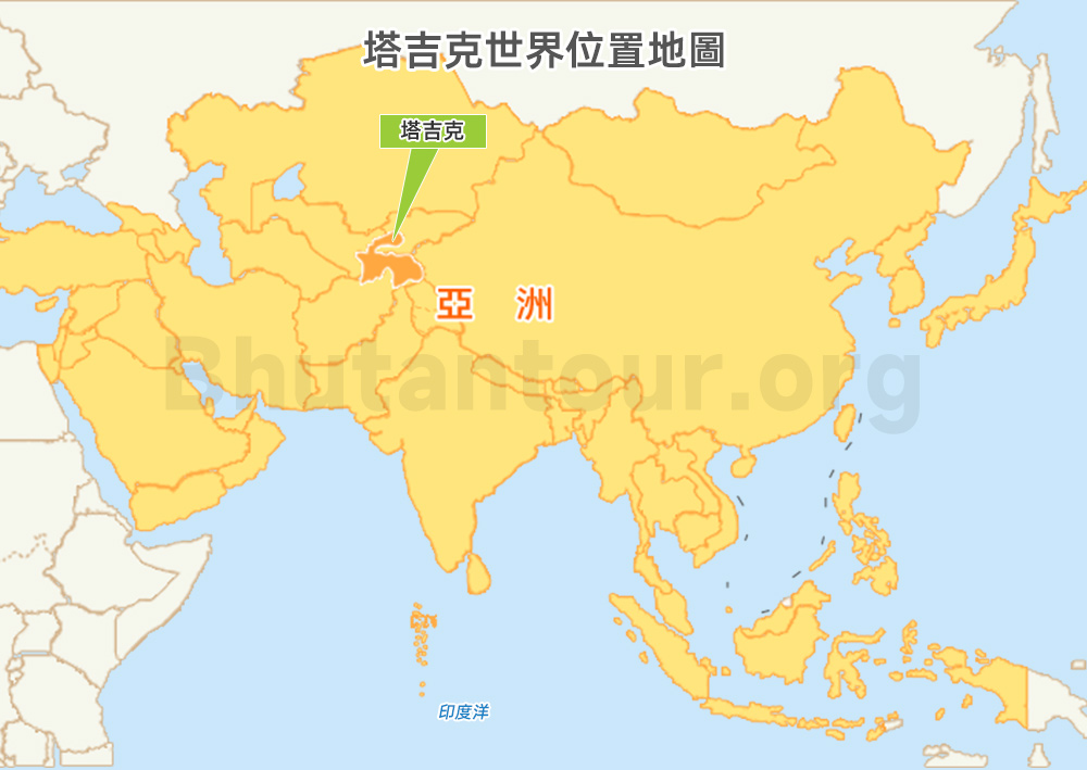 塔吉克世界位置地圖