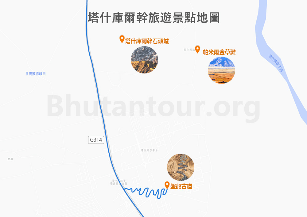 塔什庫爾幹旅遊景點地圖
