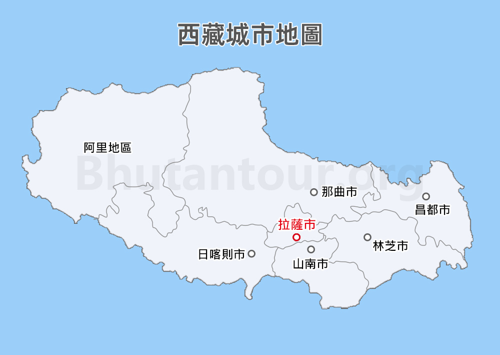西藏城市地圖